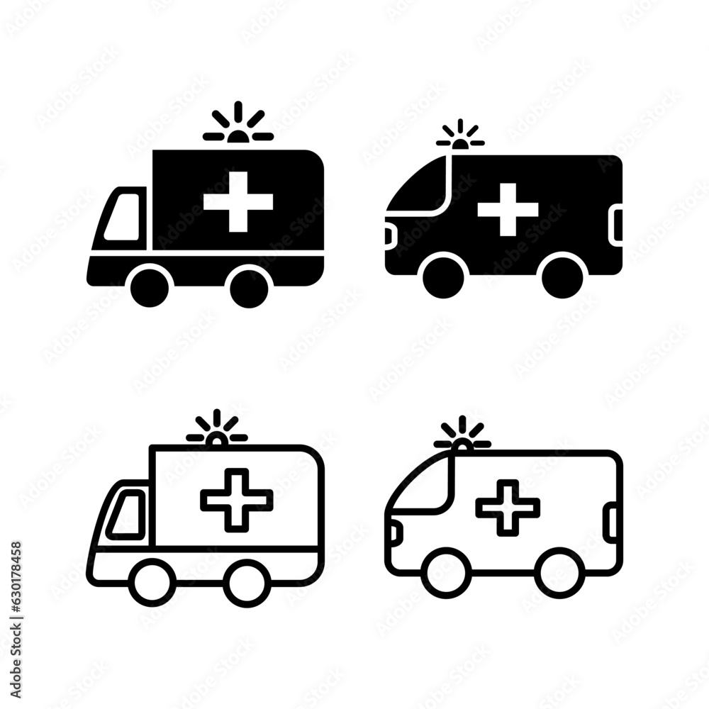 Ambulance icon vector. Ambulance car icon Ambulance icon vector. Ambulance car icon