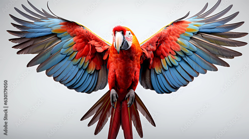 Scarlet Macaw White background