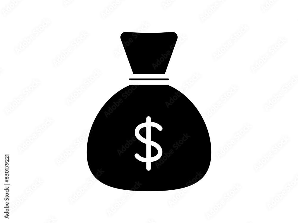 black money bag icon black money bag icon
