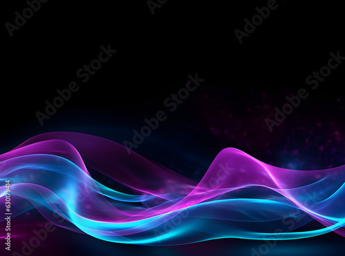 flowing neon lights, wallpaper on black background