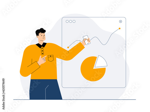 Business Concept illustrations. Vector illustration. Business people vector on white background. Businessman taking part in business activity.