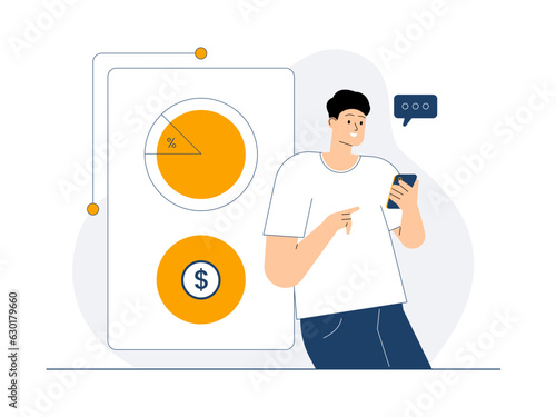 Business Concept illustrations. Vector illustration. Business people vector on white background. Businessman taking part in business activity.