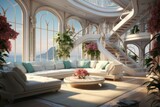 Luxury interior of modern apartment. Interior design concept, living room, resort luxury, luxury hotel