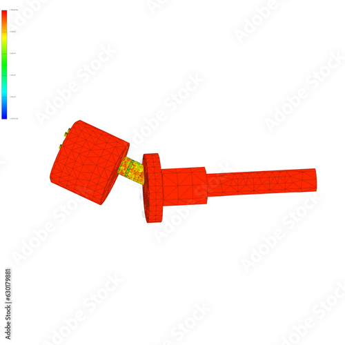 Slika na platnu FEM analysis of joint and axel, suspension component, finite element analysis