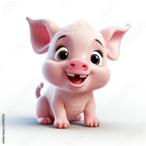 Pink cute pig cartoon