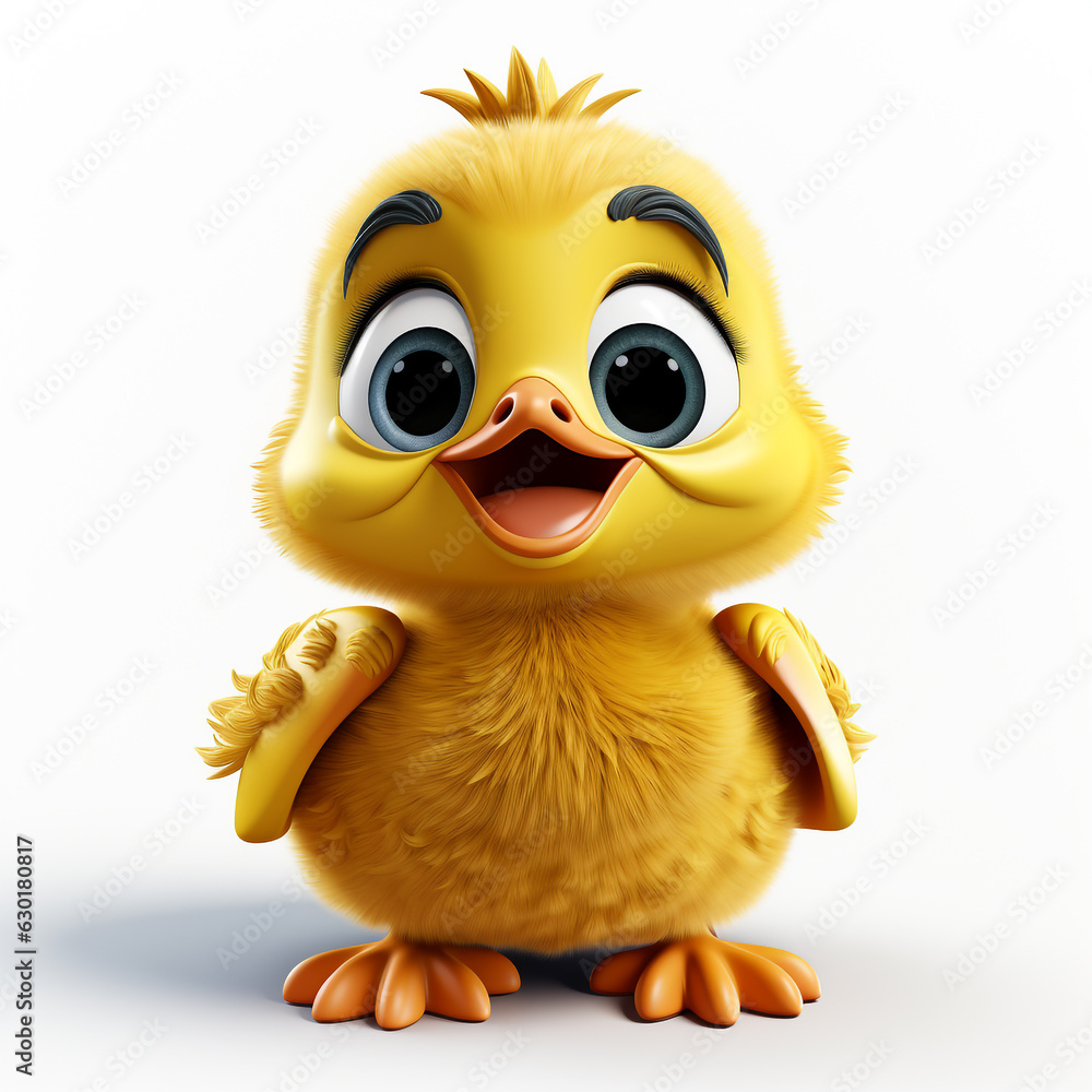 Yellow cute duck cartoon