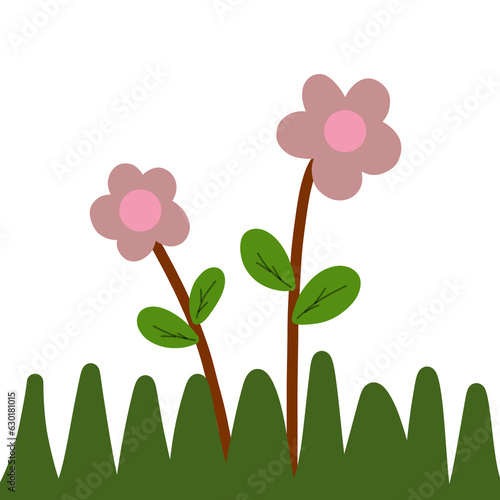 flower with green leaves