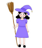 witch with broom