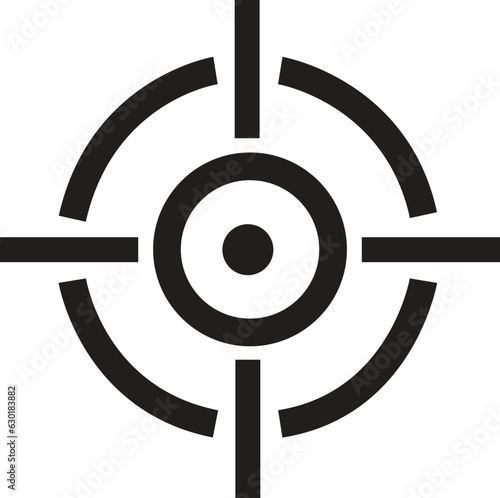 Target icons sight sniper symbol isolated on a white background, crosshair and aim vector stylish for web design. Flat line design style modern Centricity icon.