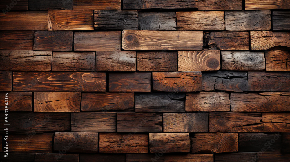 Fototapeta premium Dark and light brown wood wallpaper background