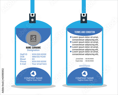 Business Or Office ID Card Design Abstract Style Vector With A Mockup