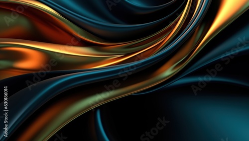 Colored abstract fluid effect holographic neon curved wave in motion colorful background 3d render. Gradient design element for backgrounds, banners, wallpapers, posters and covers.