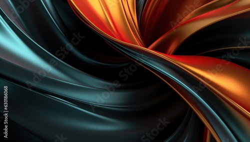 Colored abstract fluid effect holographic neon curved wave in motion colorful background 3d render. Gradient design element for backgrounds, banners, wallpapers, posters and covers.