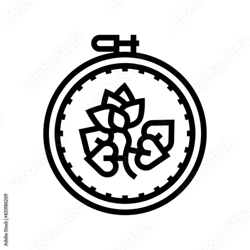 sampler embroidery hobby line icon vector. sampler embroidery hobby sign. isolated contour symbol black illustration