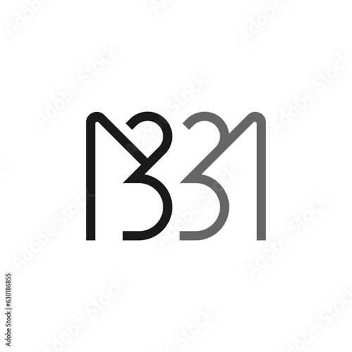 initial letter number M33 monogram logo photo