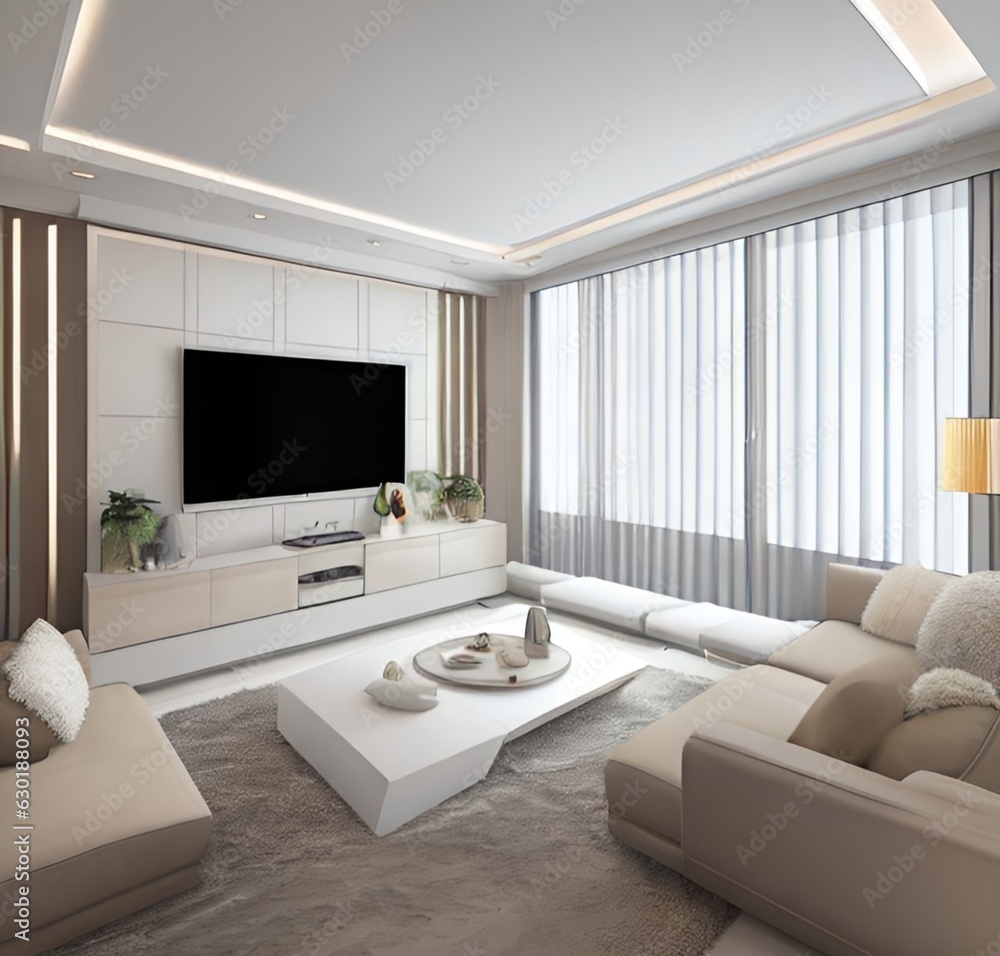 living room with a couch, a television and wall and lamp and table and charis and plant living room with a couch, a television and wall and lamp and table and charis and plant