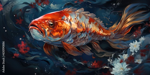 Calm Blue Koi Fish Wallpaper