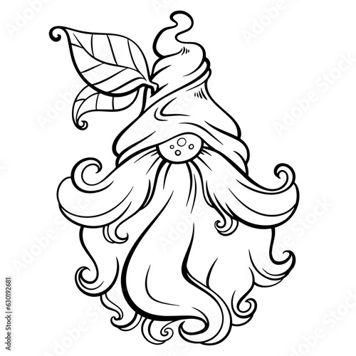 gnome drawing with black lines on a white background