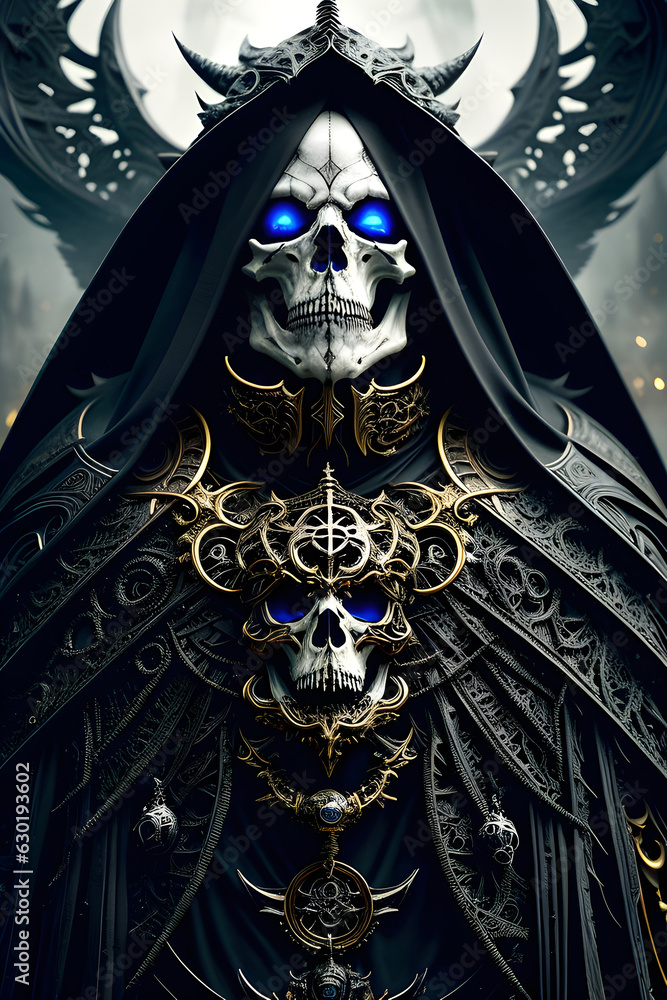 Generative AI Illustration of a Macabre Guardian: The Horror of a Dark Angel Generative AI Illustration of a Macabre Guardian: The Horror of a Dark Angel