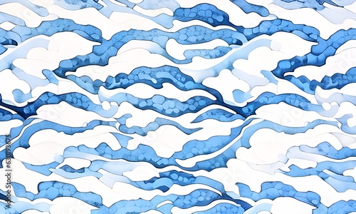 Blue and white watercolor pattern