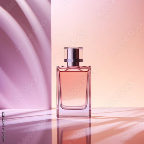 modern minimalist perfume bottle design, isolated.