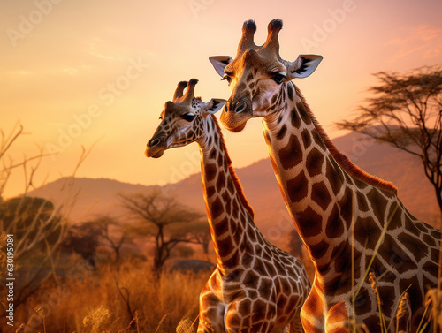 Giraffe in its Natural Habitat  Wildlife Photography  Generative AI