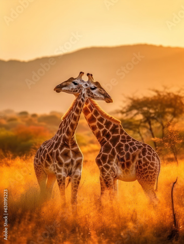 Giraffe in its Natural Habitat  Wildlife Photography  Generative AI