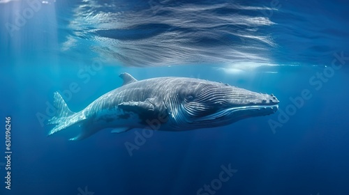 Whale Swimming in the Sea