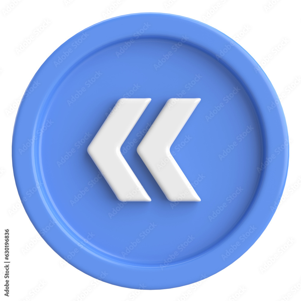 Previous button. Back button. 3D illustration. Previous button. Back button. 3D illustration.