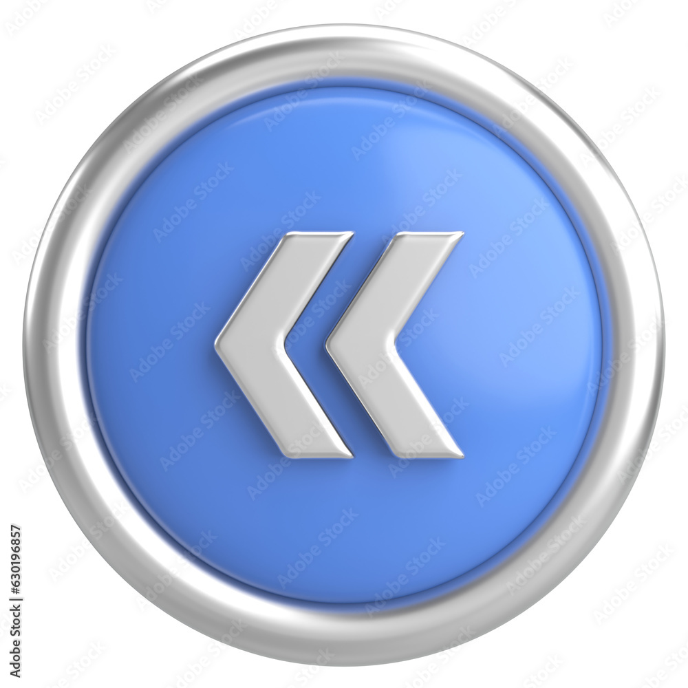 Previous button. Back button. 3D illustration. Previous button. Back button. 3D illustration.