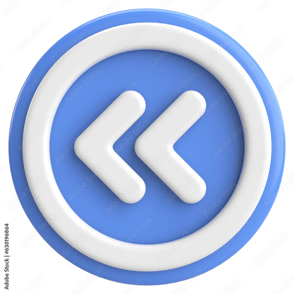 Previous button. Back button. 3D illustration. Previous button. Back button. 3D illustration.