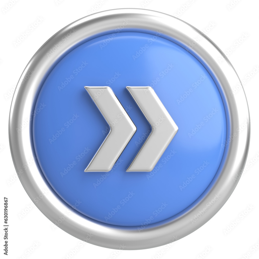 Next button. Continue button. 3D illustration. Next button. Continue button. 3D illustration.