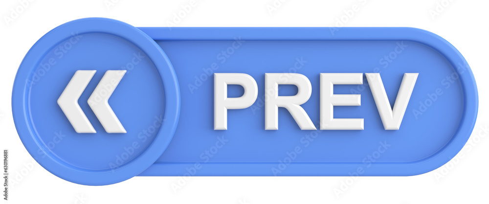 Previous button. Back button. 3D illustration. Previous button. Back button. 3D illustration.