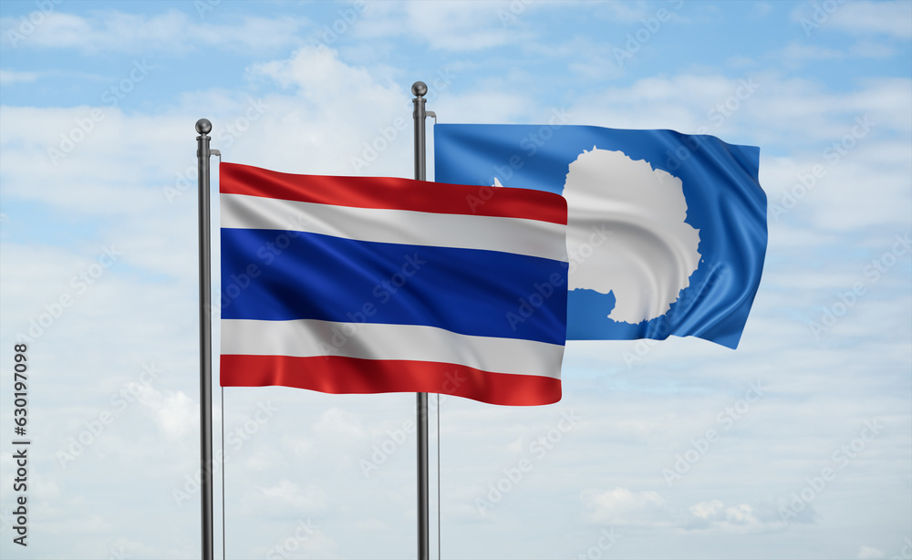 Fototapeta premium Thailand and Antarctica flag