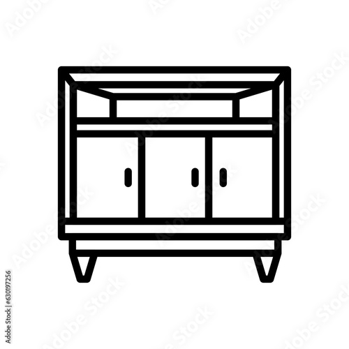 TV Table icon in vector. Logotype