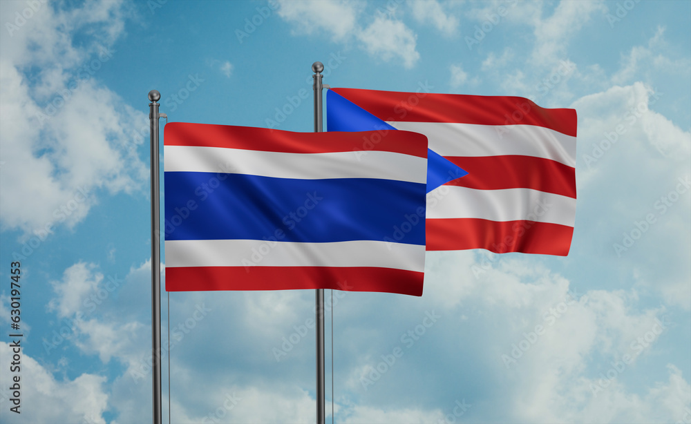 Puerto Rico and  Thailand flag