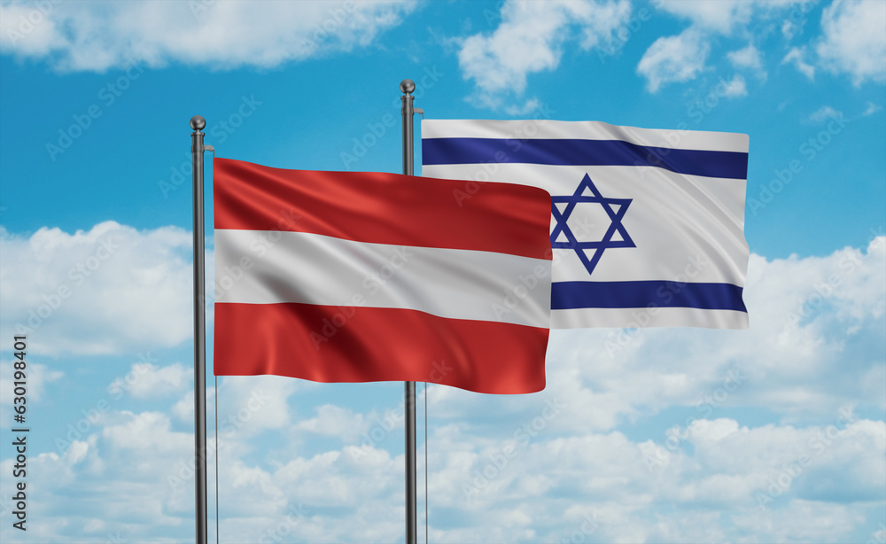 Israel and Austria flag Israel and Austria flag