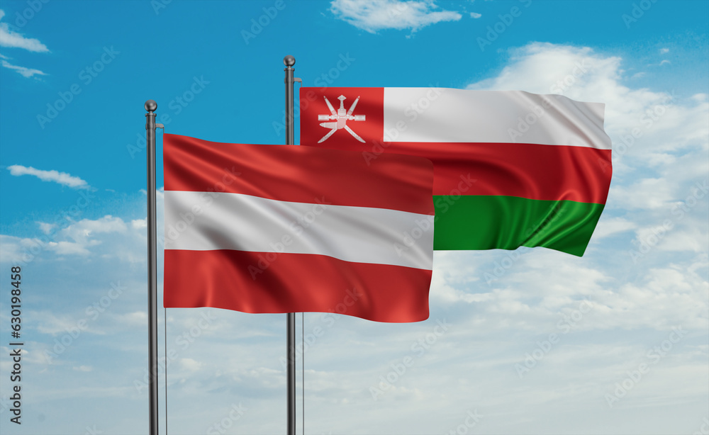 Oman and Austria flag Oman and Austria flag
