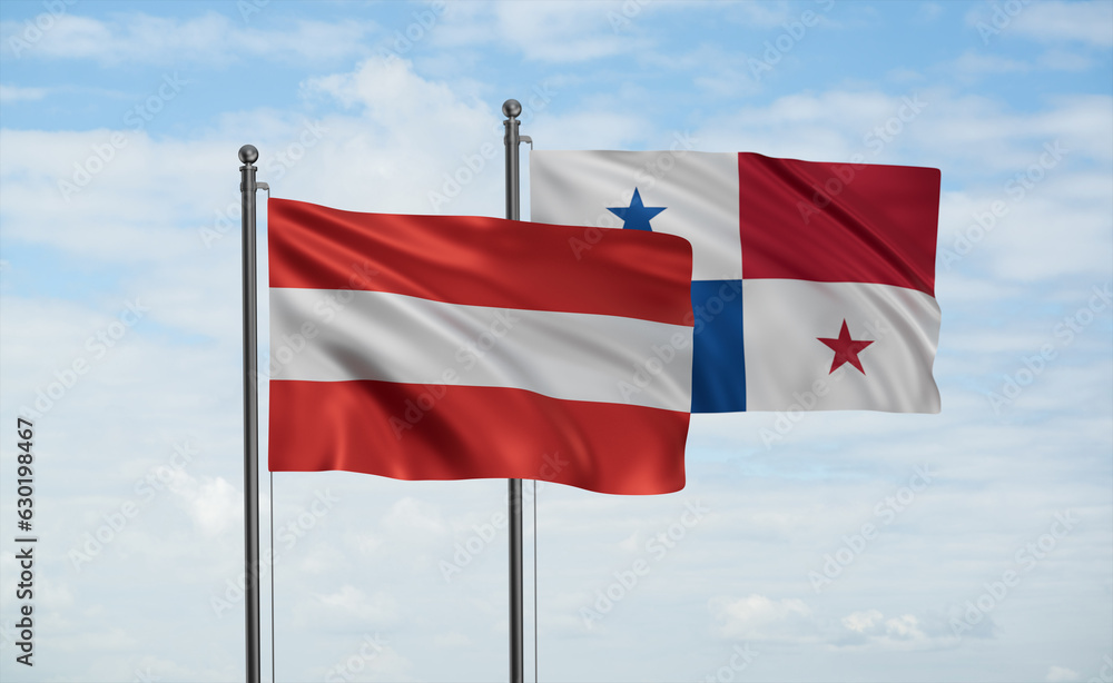 Panama and Austria flag Panama and Austria flag