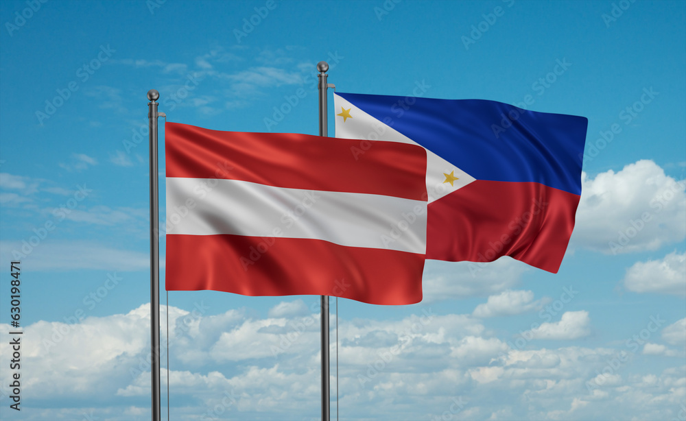 Philippines and Austria flag Philippines and Austria flag