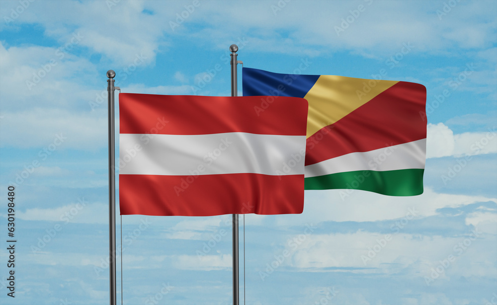 Seychelles and Austria flag Seychelles and Austria flag