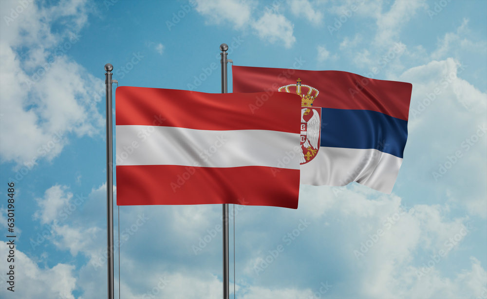 Serbia and Austria flag Serbia and Austria flag