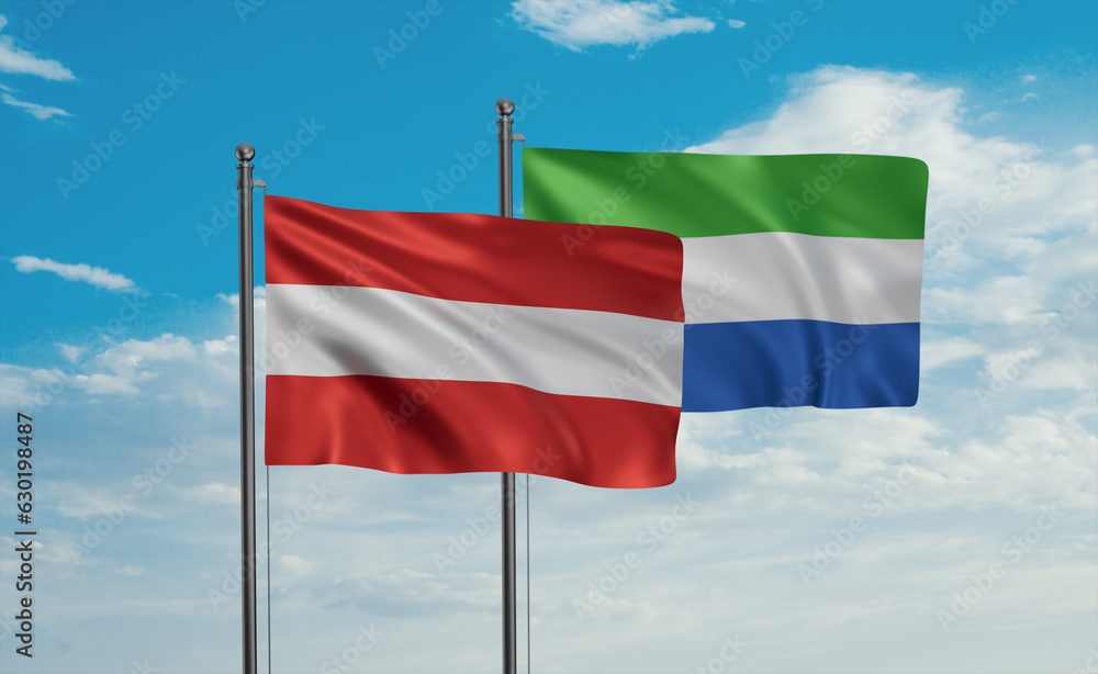 Sierra Leone and Austria flag Sierra Leone and Austria flag