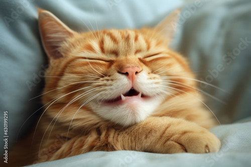 Funny smiling cat is lying © Veniamin Kraskov