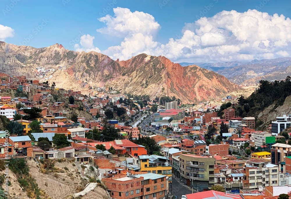 Bolivia La Paz aerial view of the city.