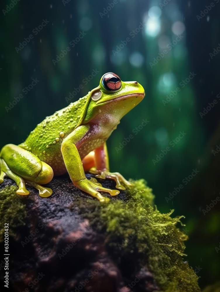 Frog in its Natural Habitat, Wildlife Photography, Generative AI Frog in its Natural Habitat, Wildlife Photography, Generative AI