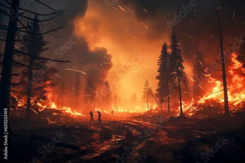 Trees burned by wildfires Generative AI