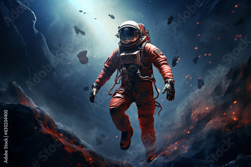 space astronaut 3d rendering AI generative 