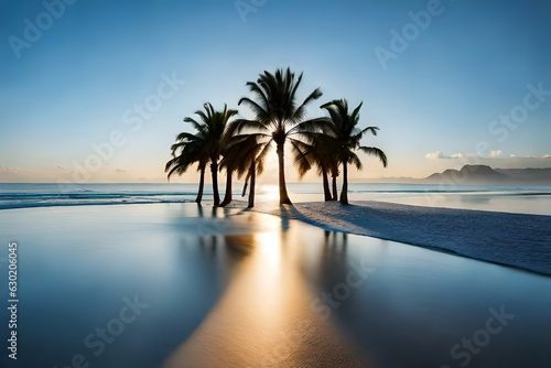 palm trees on the beach by Generated with AI technology