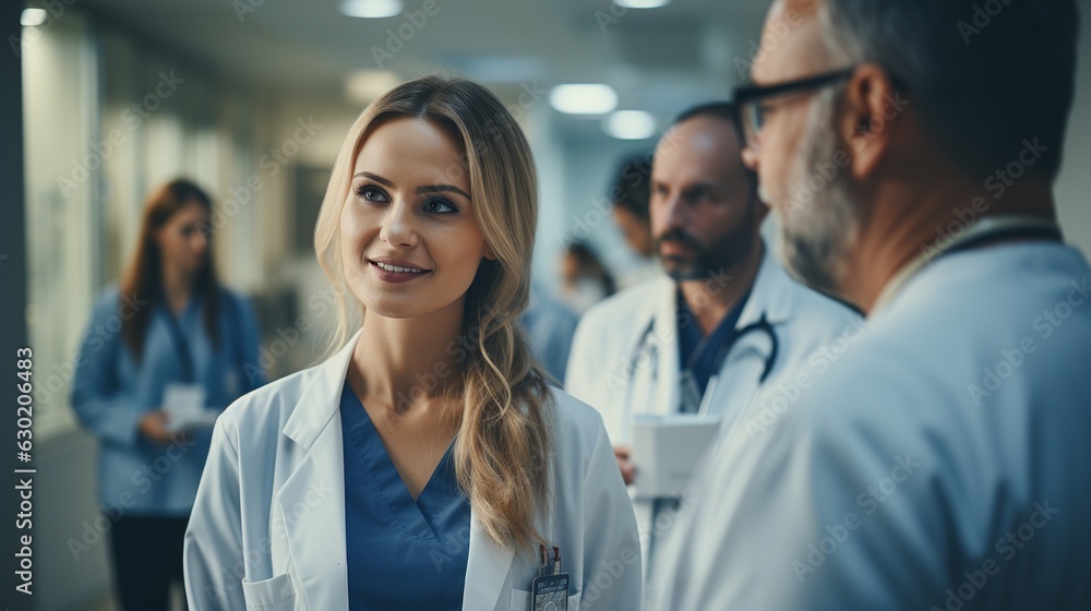 The dental office's medical and dental staff explain the practise and the people they will be seeing. The dental office's medical and dental staff explain the practise and the people they will be seeing.